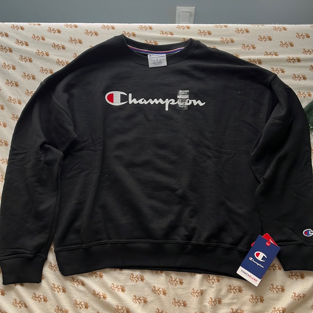 Black Champion Crew Neck